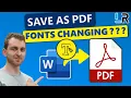 Solved Fonts Changing When Saving as PDF in Word