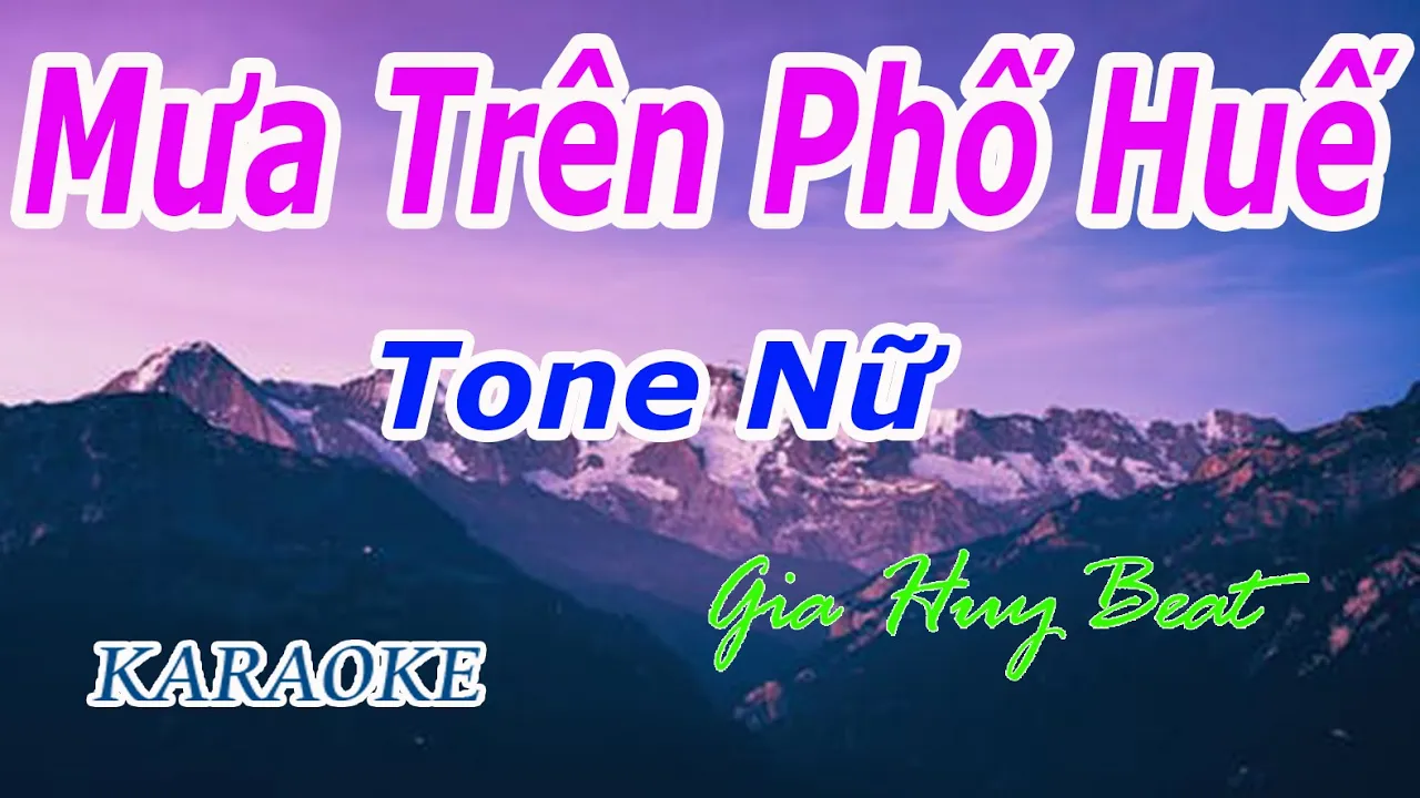 Mưa Trên Phố Huế - Karaoke - Tone Nữ - Nhạc Sống - gia huy beat
