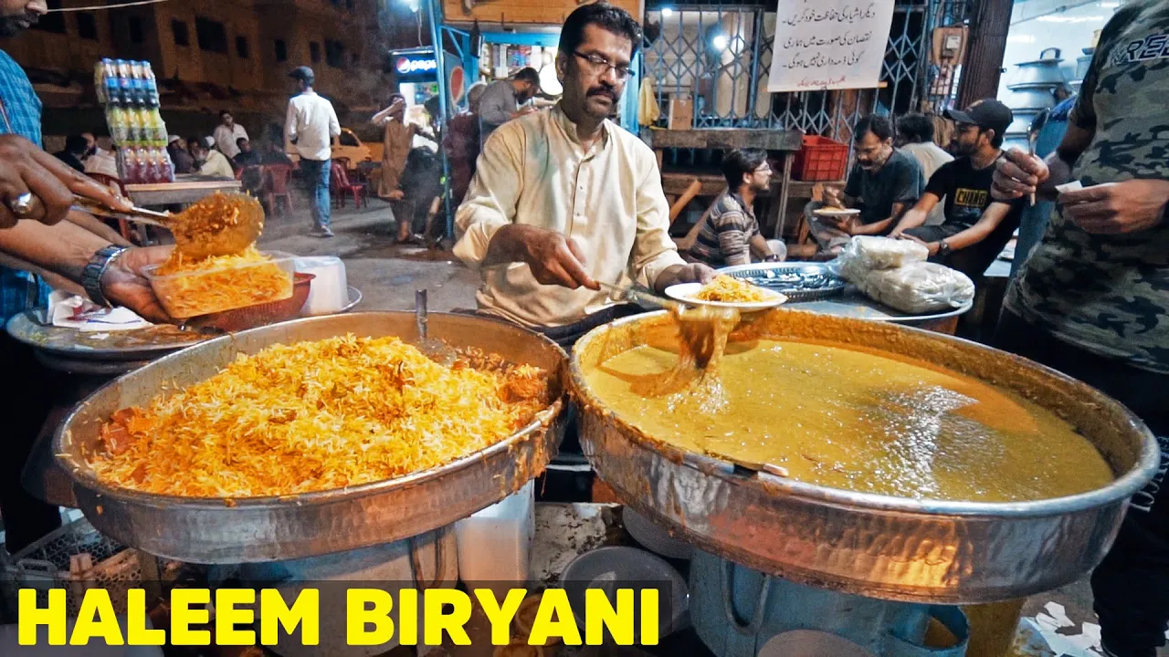Haleem Biryani in Old Karachi   Sehri mai Qeema Paratha aur Lassi   Night Life in Ramadan