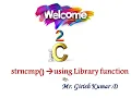 String Compare strncmp C Programming Mr Girish Kumar D