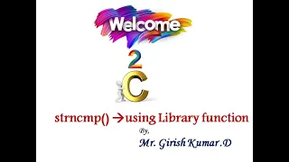 String Compare strncmp C Programming Mr Girish Kumar D