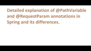 What is the Differences between PathVariable and RequestParam annotations in Spring C