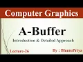A-Buffer in Computer Graphics Computer Graphics by BhanuPriya Lec-26