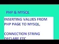 PHP INSERTING VALUES FROM PHP TO MYSQL