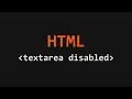Textarea Disabled Attribute HTML Example