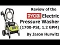 Review Ryobi 1700-PSI Electric Pressure Washer 1 2 GPM