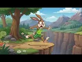 Hare and tortoise race sequence