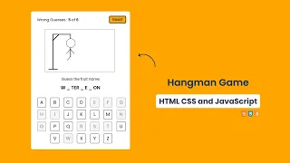 Build a Hangman Game in HTML CSS JavaScript Code With Harsh