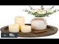 Hanobe Candle Plate Holder Tray Round Wood Decorative Candle Plate Rustic