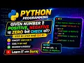 Python Program to Check Positive Negative or Zero Step-by-Step Explanation with Execution Hindi