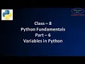 Class 8 Computer Python Class 8 Computer Class 8 Python How to use variables in Python