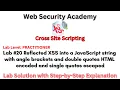 Reflected XSS into a JavaScript string with angle brackets and double quotes HTML encoded Lab