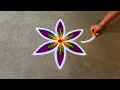 Aadi Sunday special colourful flower design rangoli azhagiya kolam