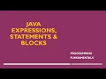 Java Expression Statements and Blocks in Java Programming Language by Shahzad Ali
