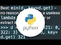 Get the key corresponding to the minimum value within a dictionary