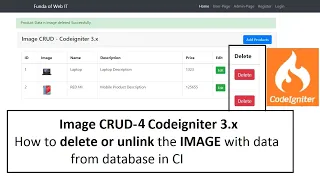 Image CRUD-4 Codeigniter 3 x How to delete or unlink the image with data from database in CI