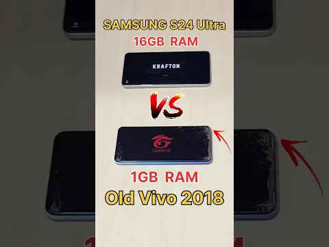 SAMSUNG S24 Ultra vs Old Vivo 2018😈16GB RAM vs 1GB RAM vs 40FPS vs 120FPS vs S22 #shorts #freefire