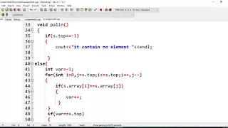 HOW to check the element in the stack is palindrome or Not
