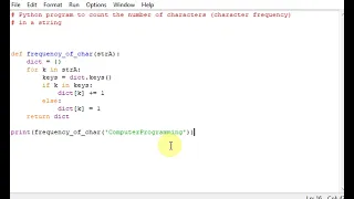 Python program to count the number of characters character frequency in a string