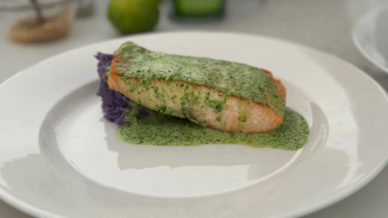 Creamy Coconut Cilantro-Lime Salmon with Todd Perkins   Dads That Cook