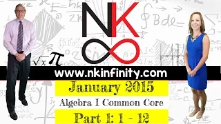 NYS Algebra 1 - Common Core January 2015 Part 1 Problems 1