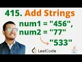 415 Add Strings Java Leetcode Hindi