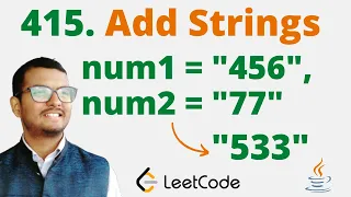 415 Add Strings Java Leetcode Hindi