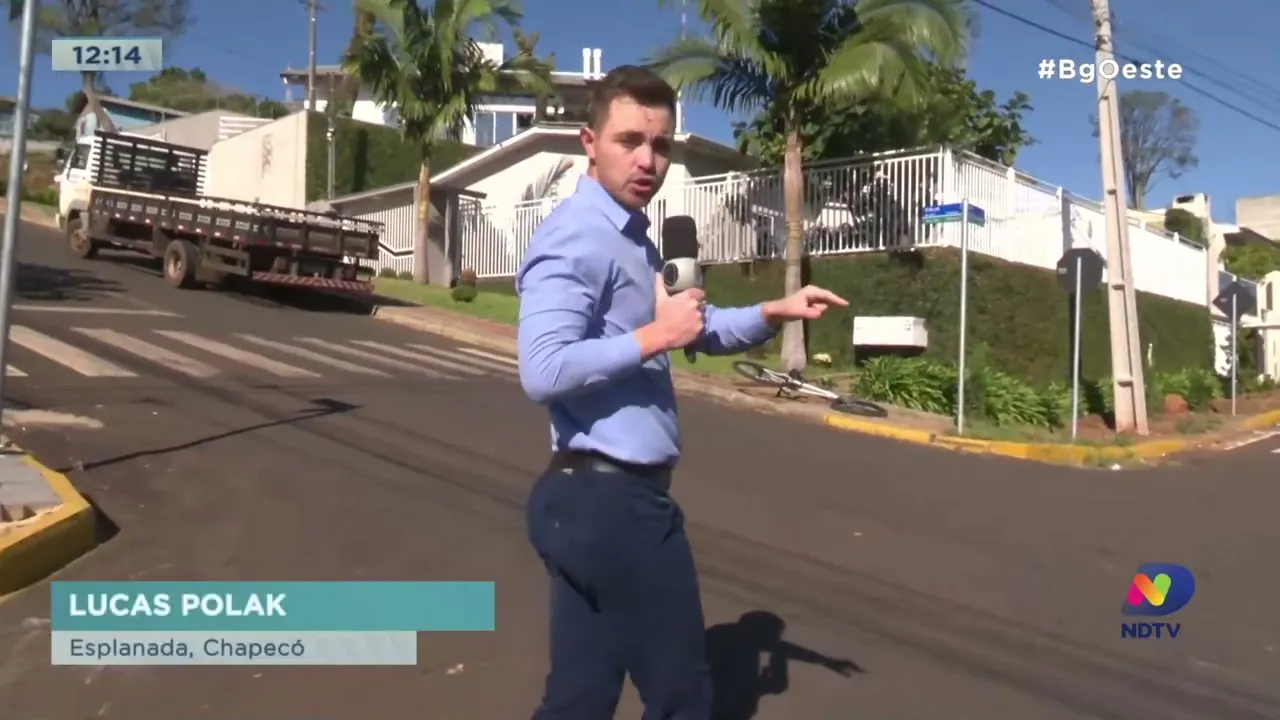 Ciclista morre após bater na traseira de caminhão no Bairro Esplanada em Chapecó