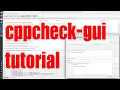 cppcheck-gui C static analyzer tutorial for beginners - November 2023