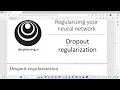 Deep Learning - Dropout regularization