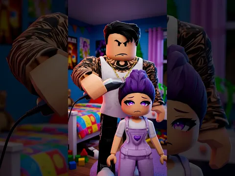 Meu pai raspou meu cabelo porque queria um filho homem #roblox #brookhaven #berryavenue