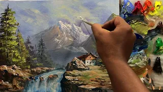 Acrylic Landscape Painting In Time-lapse | Easy Landscape Painting | How to Paint Scenery Landscape