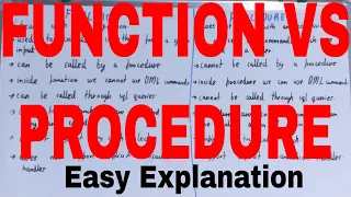 Function vs Procedure Difference between function and procedure Function and procedure difference