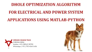 DHOLE OPTIMIZATION ALGORITHM FOR ELECTRICAL AND POWER SYSTEM APPLICATIONS USING MATLAB-PYTHON