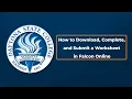 How to Download Complete and Submit a Worksheet