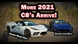 ELKHART LAKE BLUE CERAMIC MATRIX GRAY 2021 C8 Corvettes Arrive 2LT w Z51 Coupe Convertible