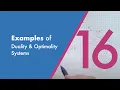 Examples of Duality Optimality Systems Re-Live of the 16th lecture
