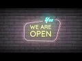 Neon Sign with Wall Background Yes we are OPEN