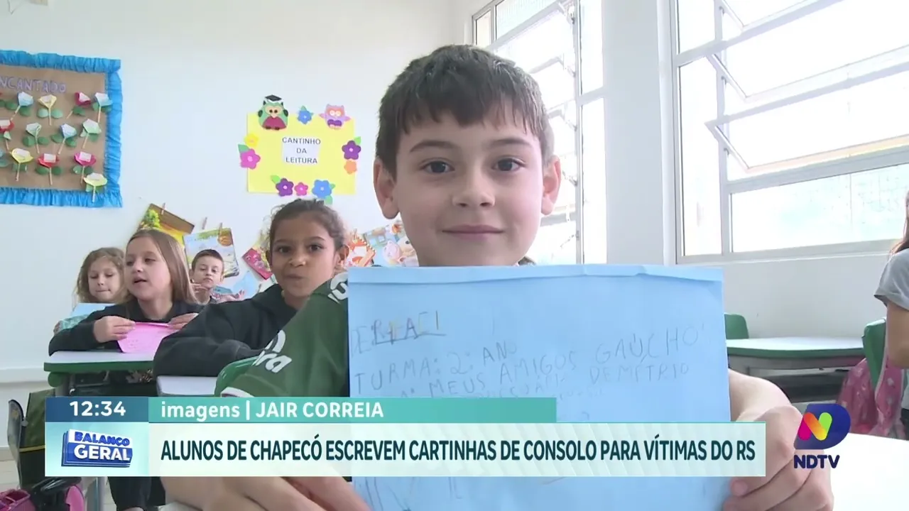 Solidaridade: Alunos de Chapecó Escrevem Cartas de Apoio às Vítimas das Chuvas no RS