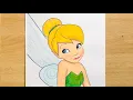 How to Draw Tinkerbell Step by Step Easy Disney Fairy Colored Pencil
