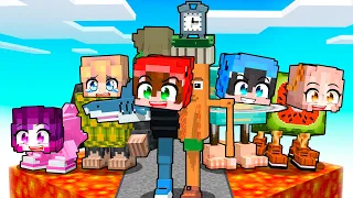 Sobreviví en un BLOQUE DE LAVA BRAINROT en Minecraft!