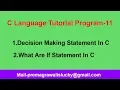 C Programming Tutorial Program-11 if statement and Decision Making Statement