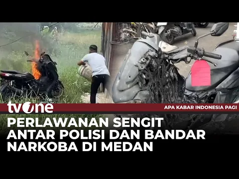 Motor Polisi Dibakar Saat Lakukan Penggerebekan di Medan