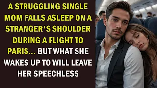 A Poor Single Mom Falls Asleep on a Handsome Stranger’s Shoulder—She Wakes Up Shocked When She Sees