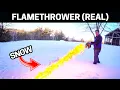 Does a flamethrower really melt snow Not clickbait