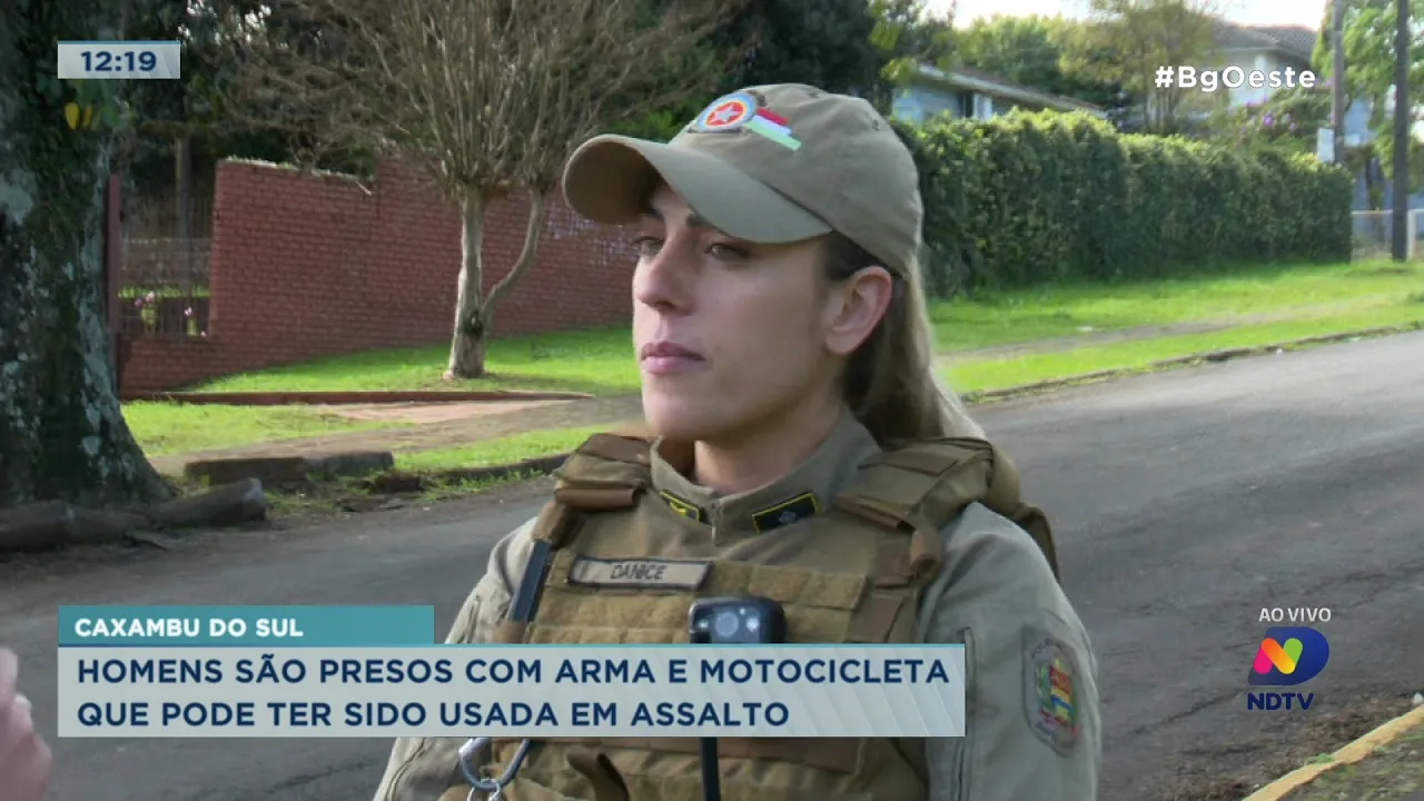 Caxambu do Sul: Homens são presos com arma e motocicleta que pode ter sido usada em assalto