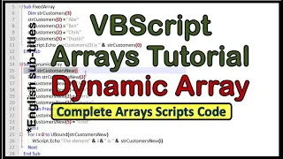 VBScript Array-VBscript Arrays Tutorial-Arrays In VBScript-Arrays Script-VBScript Basics-Array-Basic