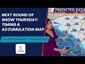 Tuesday Insights Snow Timing Accumulation Map Plus More Storms Lining Up