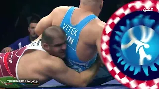 مسابقات کشتی فرنگی قهرمانی جهان وزن ۱۳۰ کیلوگرام کسب مدال طلا توسط امیرمیزازاده از ایران Wrestling 