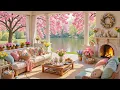 Cozy Easter Ambience with Soothing Music Cute Bunny Fireplace Sounds Cozy Spring Porch Ambience